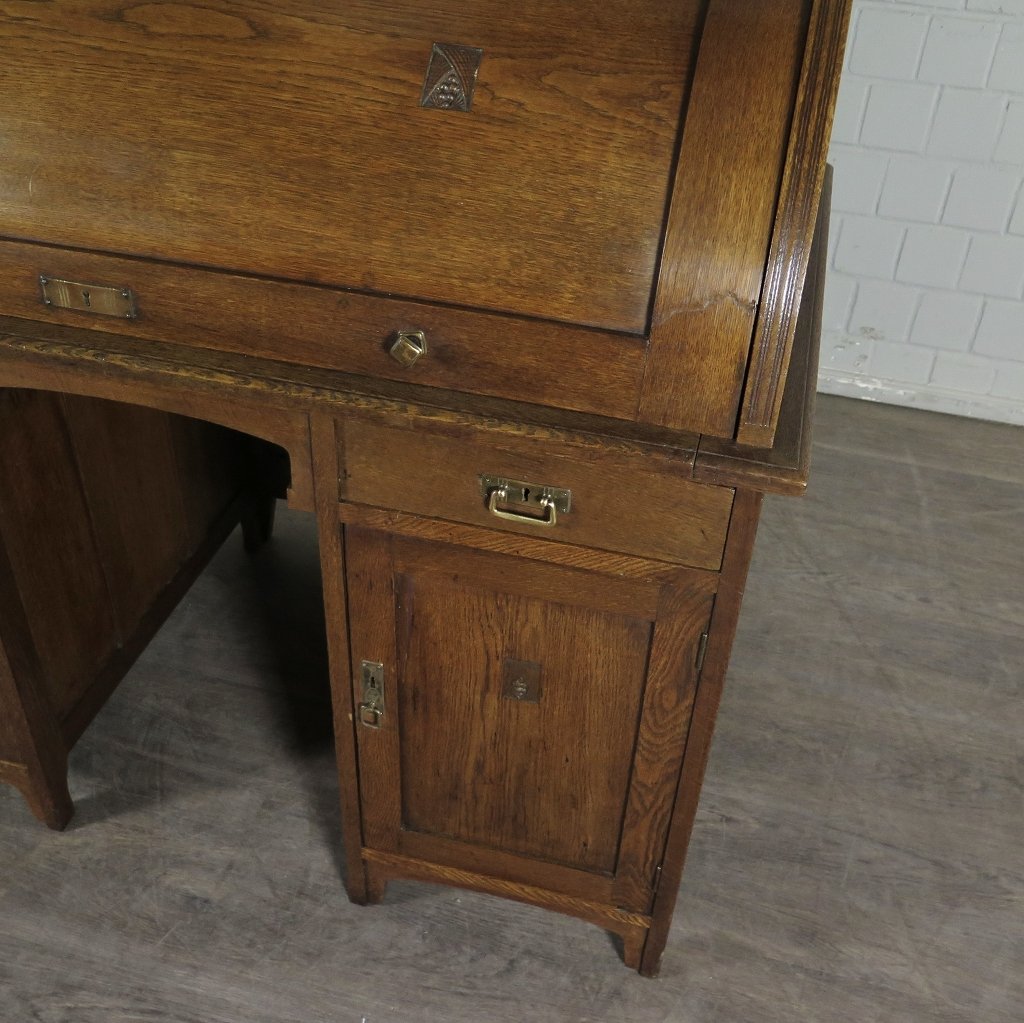 Schreibtisch mit Aufsatz Jugendstil 1910 Eiche