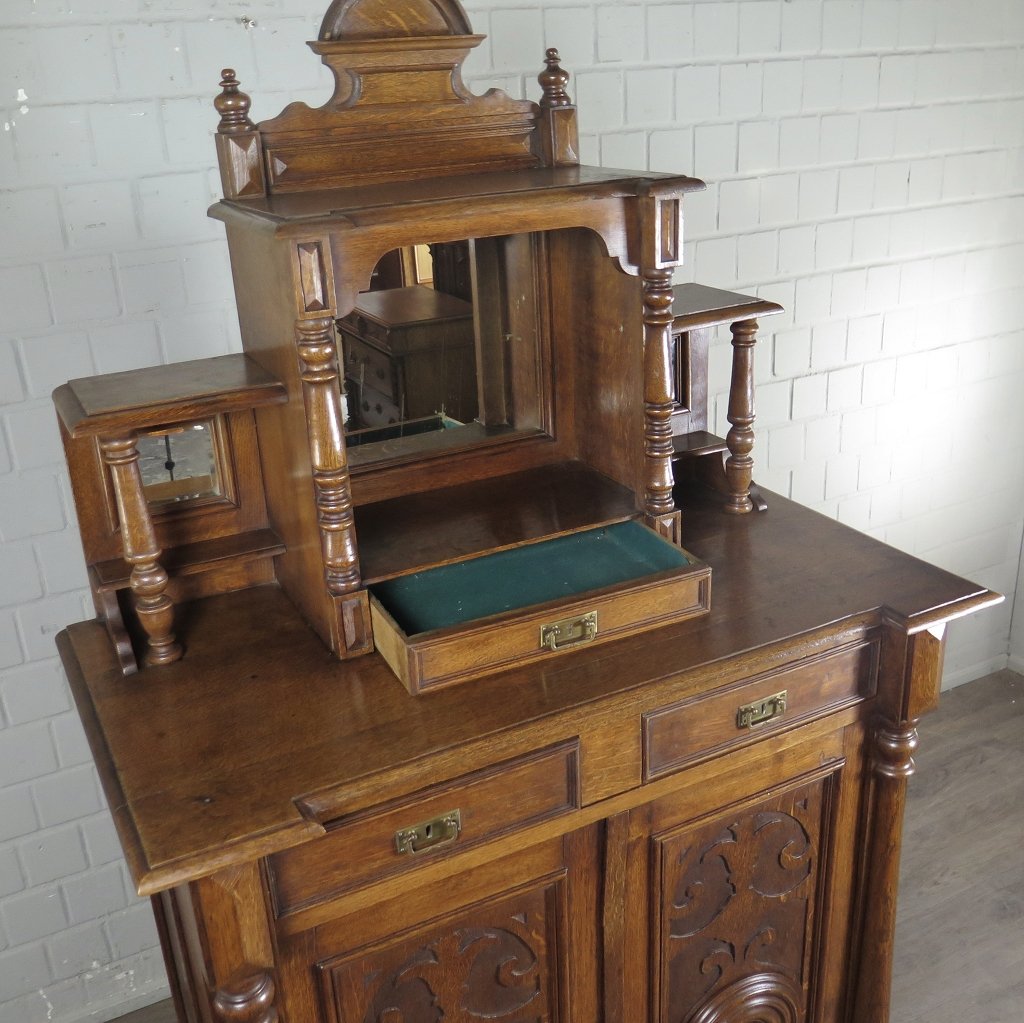 Vertiko mit Aufsatz Gründerzeit 1880 Eiche