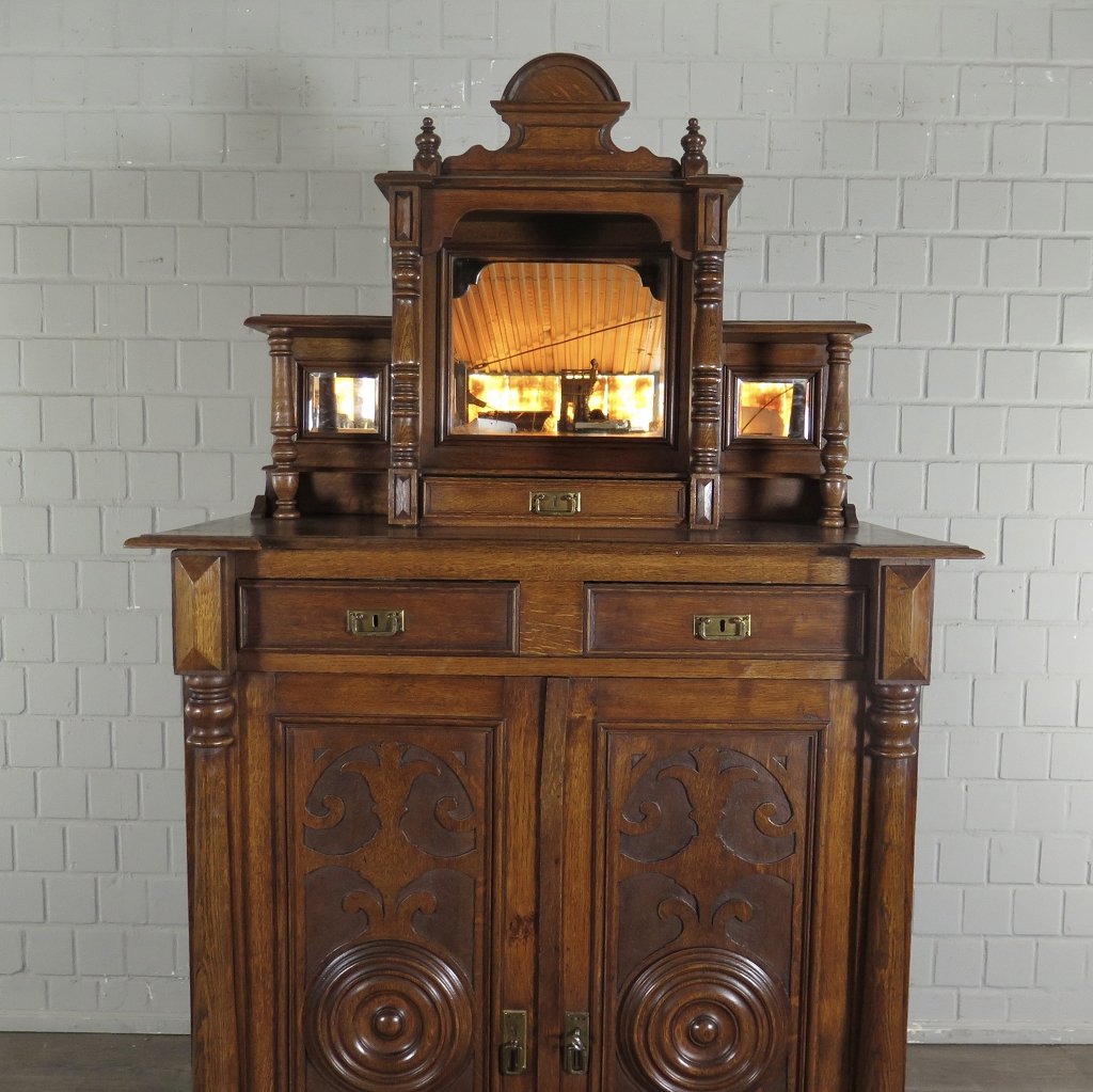 Vertiko mit Aufsatz Gründerzeit 1880 Eiche
