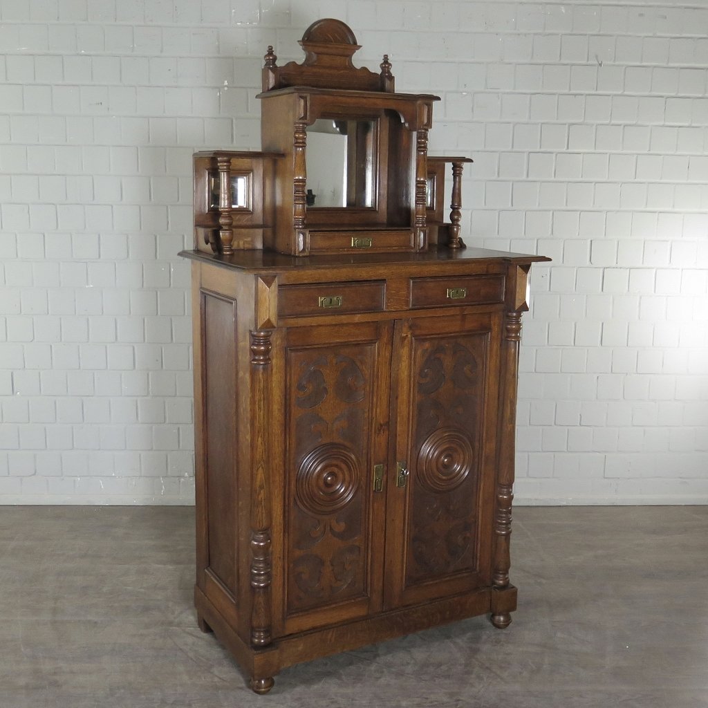 Vertiko mit Aufsatz Gründerzeit 1880 Eiche