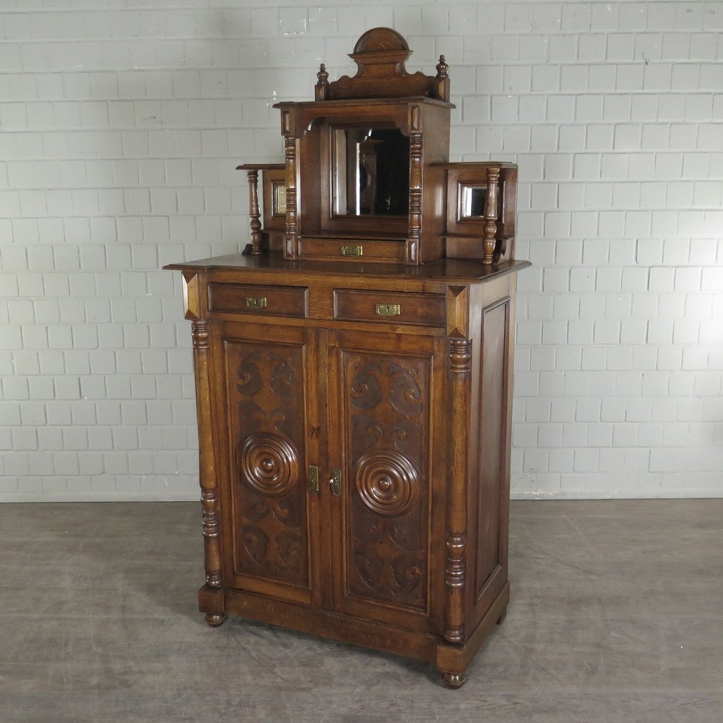 Vertiko mit Aufsatz Gründerzeit 1880 Eiche