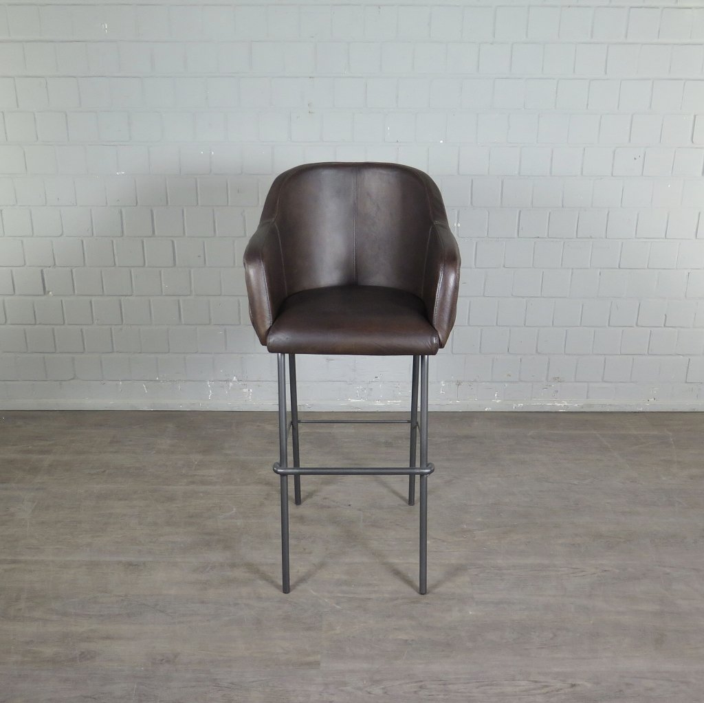Barhocker Barstuhl Braun Leder