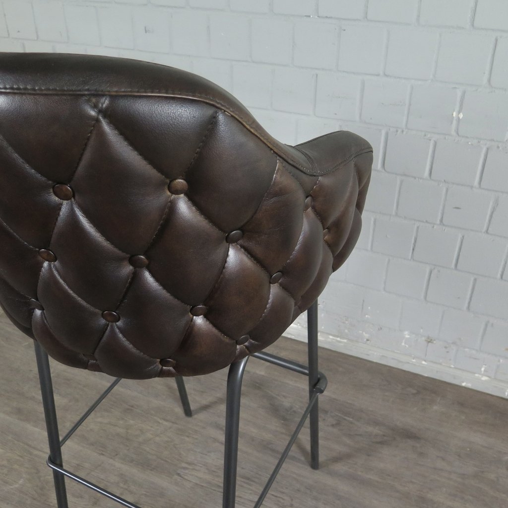 Barhocker Barstuhl Braun Leder