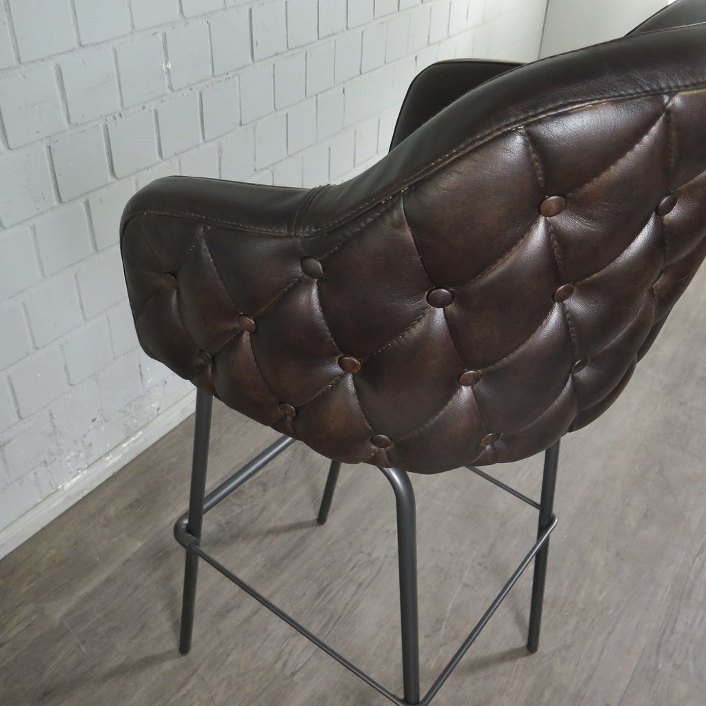 Barhocker Barstuhl Braun Leder