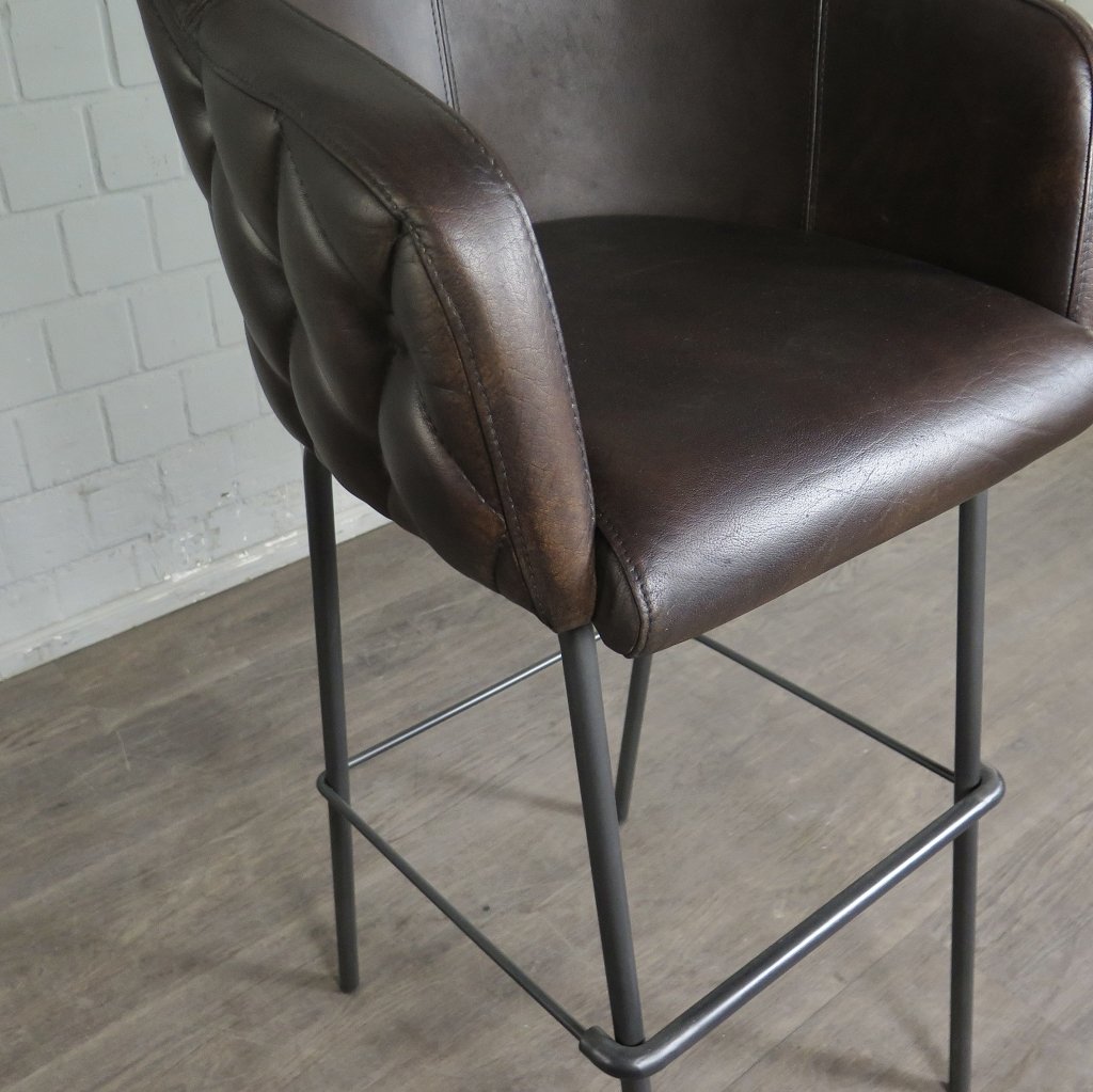 Barhocker Barstuhl Braun Leder