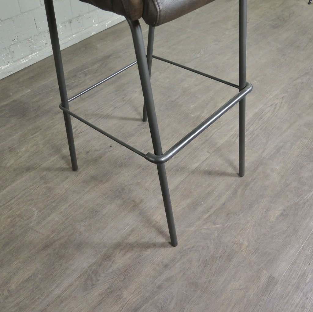 Barhocker Barstuhl Braun Leder