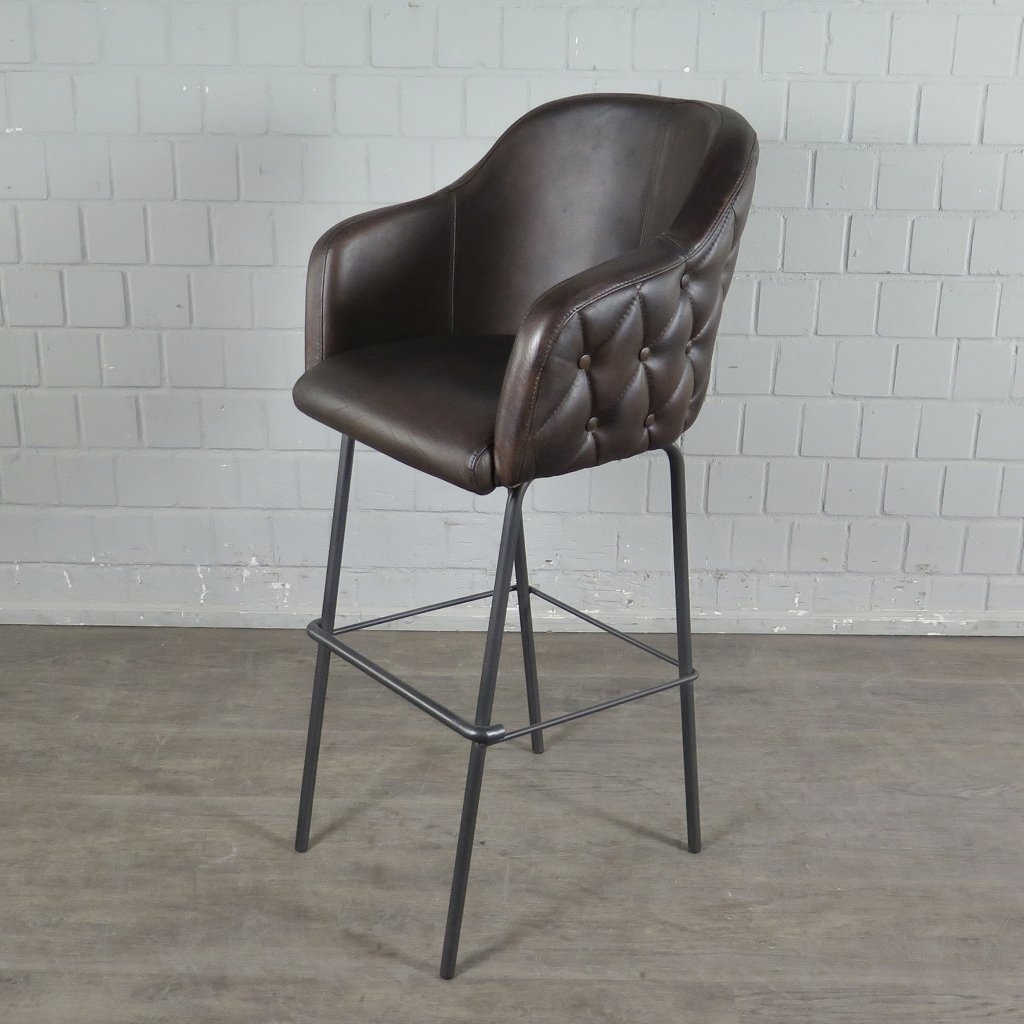 Barhocker Barstuhl Braun Leder