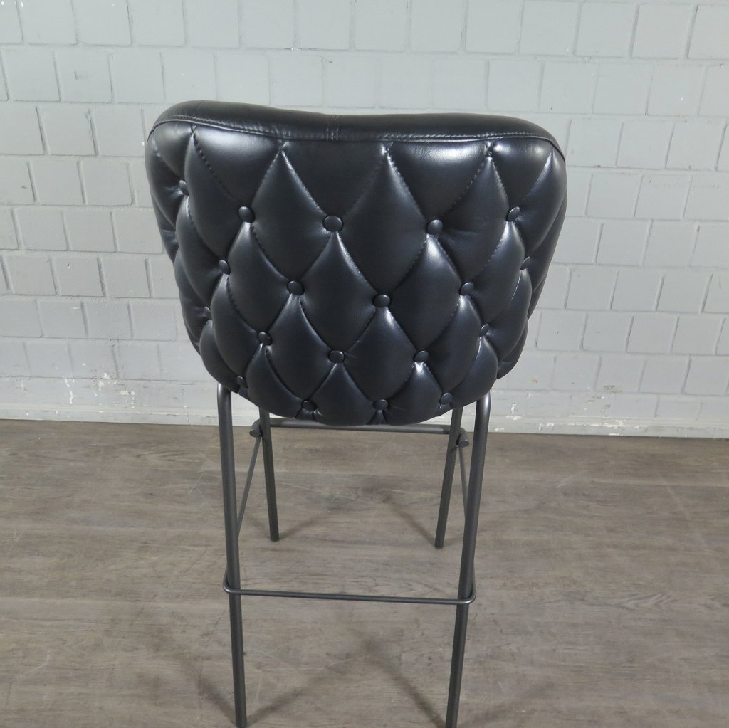 Barhocker Barstuhl Anthrazit Leder
