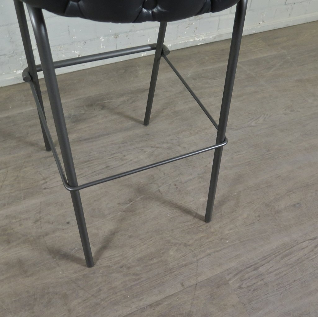 Barhocker Barstuhl Anthrazit Leder