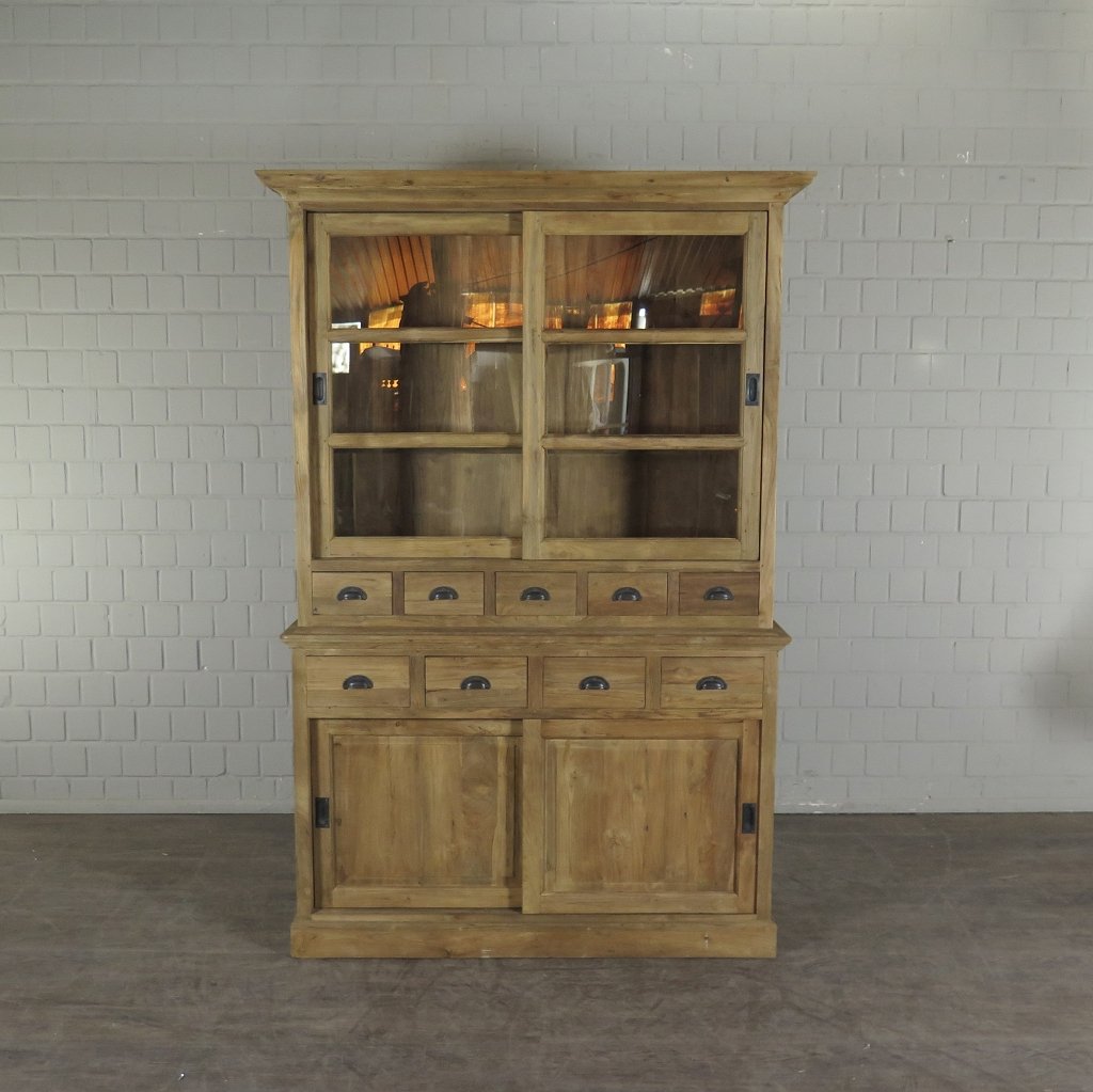 Vitrine Bücherschrank Teakholz 1,44 m