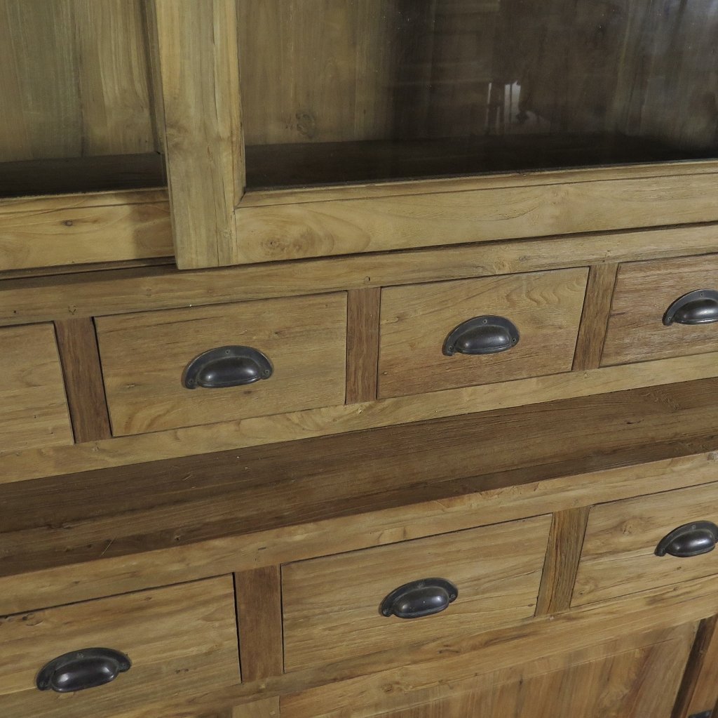 Vitrine Bücherschrank Teakholz 1,44 m