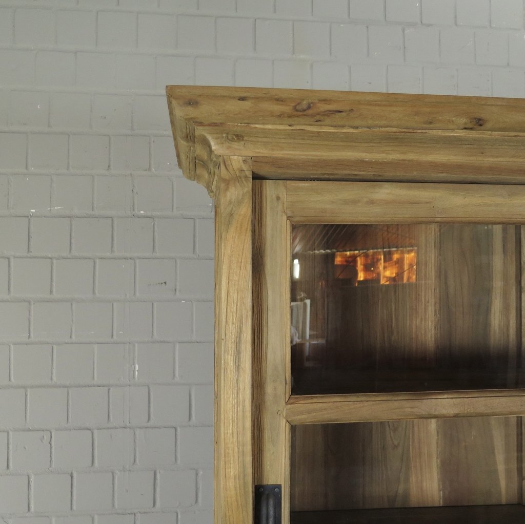 Vitrine Bücherschrank Teakholz 1,44 m