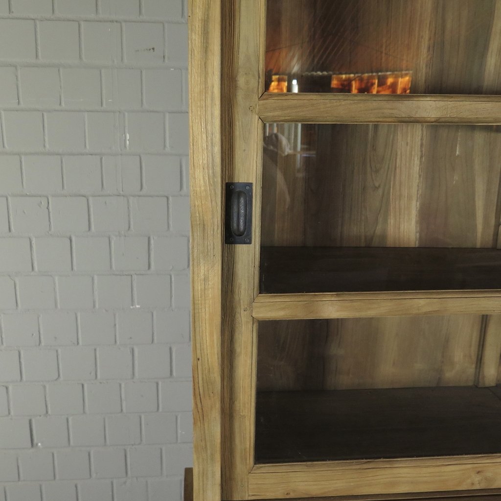 Vitrine Bücherschrank Teakholz 1,44 m