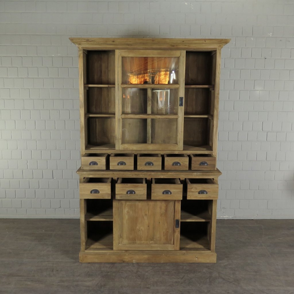 Vitrine Bücherschrank Teakholz 1,44 m