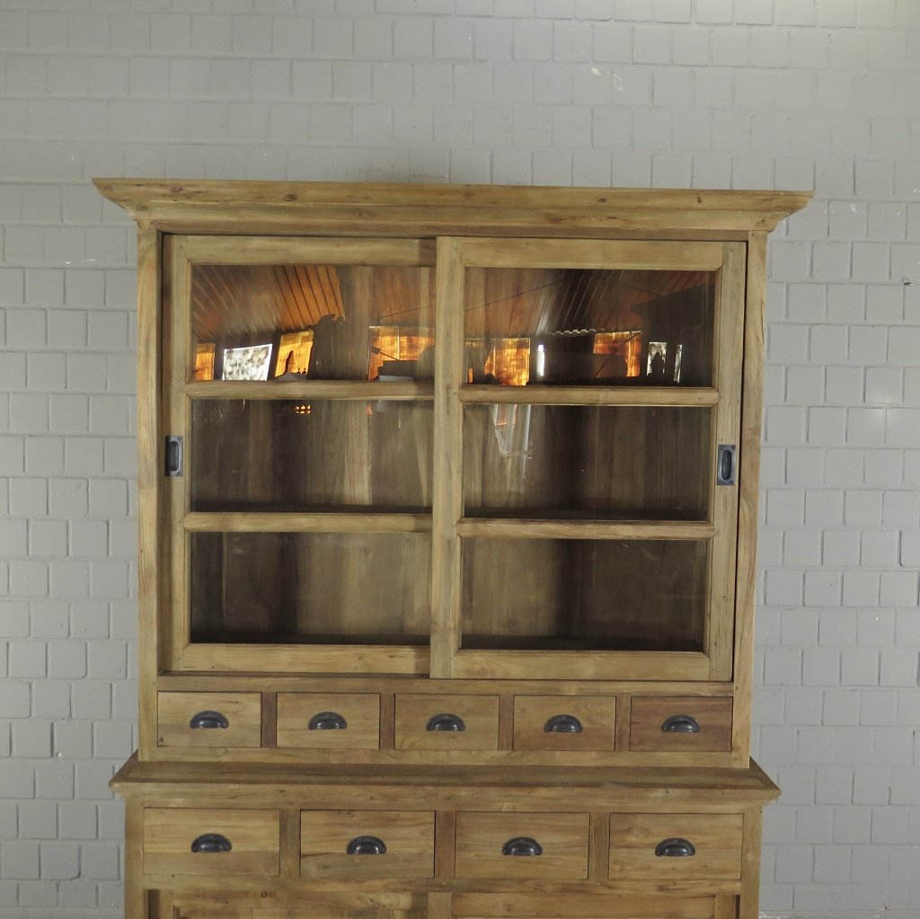 Vitrine Bücherschrank Teakholz 1,44 m