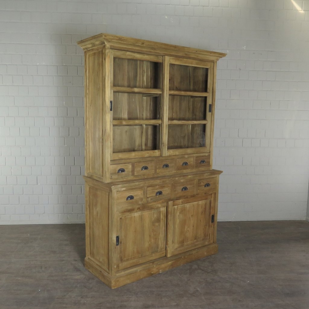 Vitrine Bücherschrank Teakholz 1,44 m