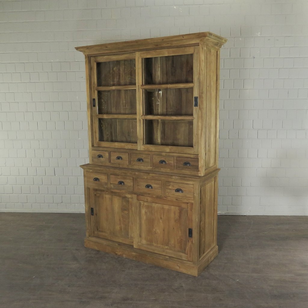 Vitrine Bücherschrank Teakholz 1,44 m