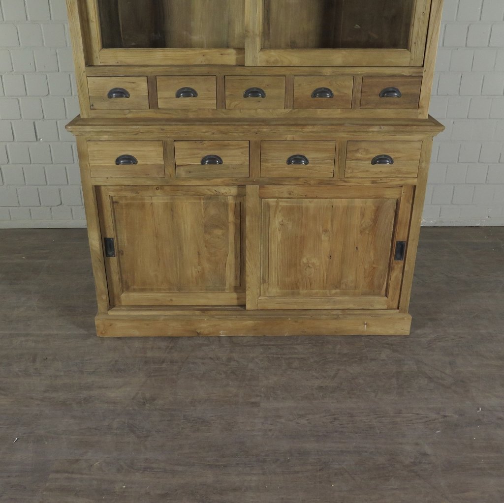 Vitrine Bücherschrank Teakholz 1,44 m