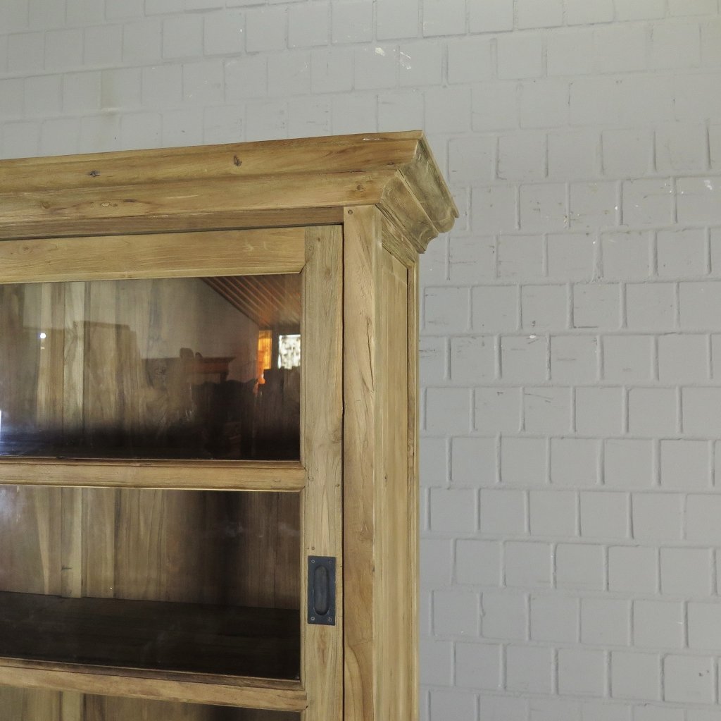 Vitrine Bücherschrank Teakholz 1,44 m
