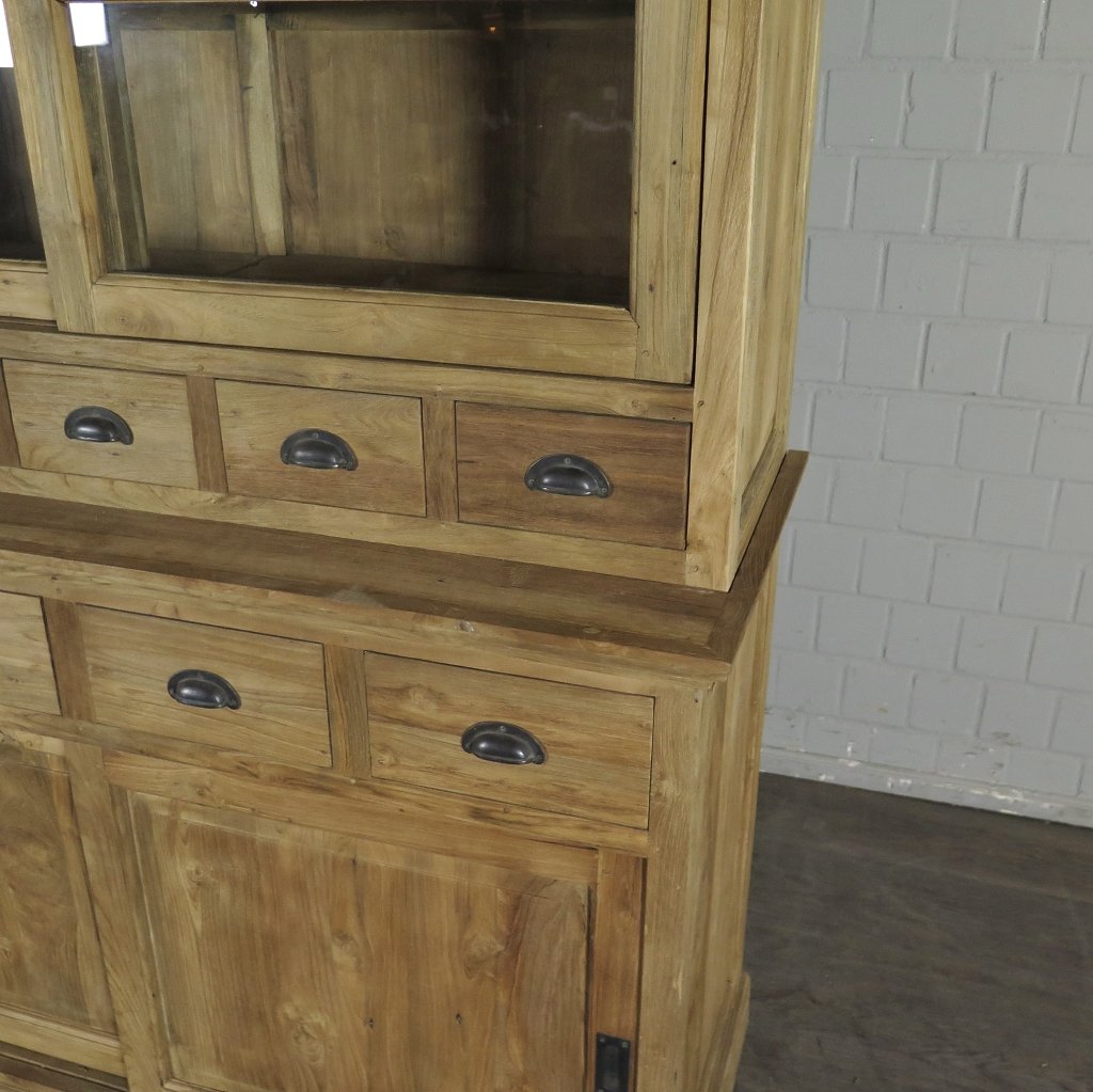 Vitrine Bücherschrank Teakholz 1,44 m