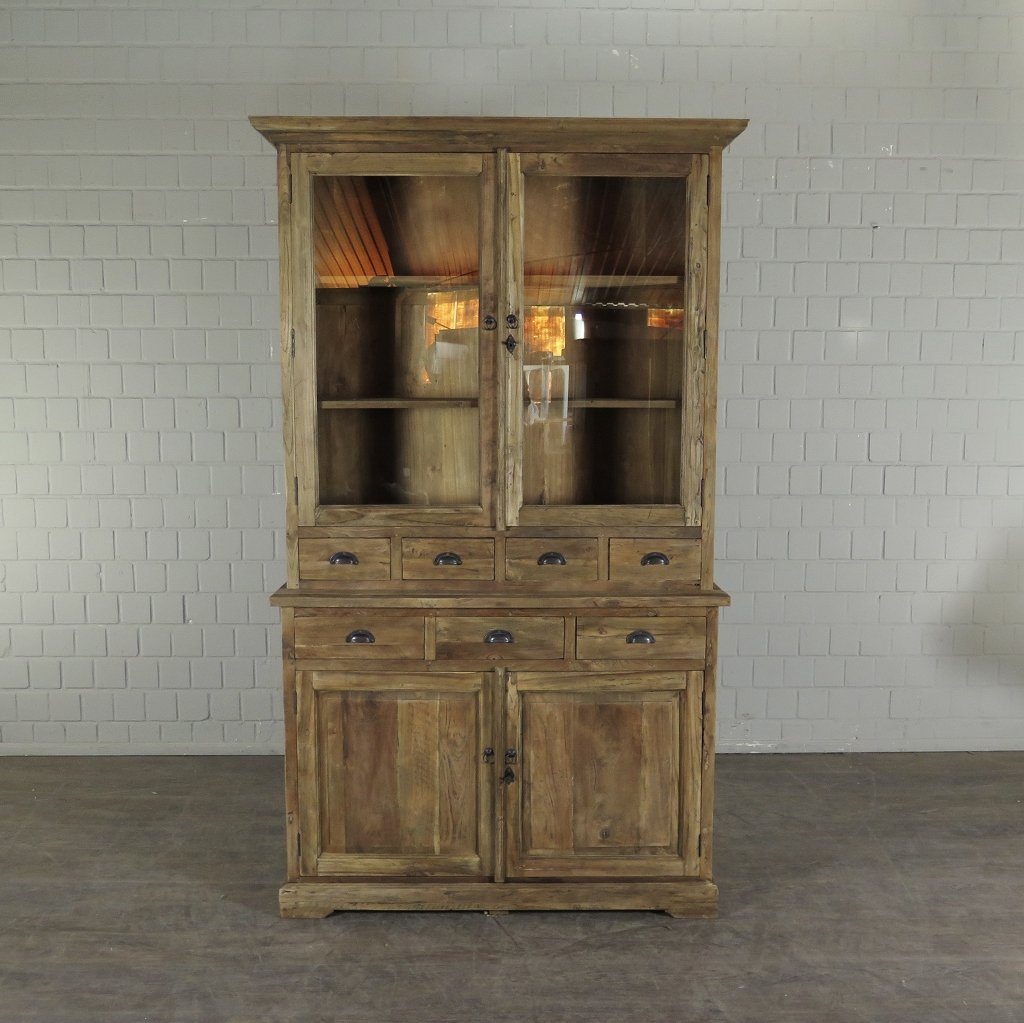 Vitrine Bücherschrank Teakholz 1,32 m