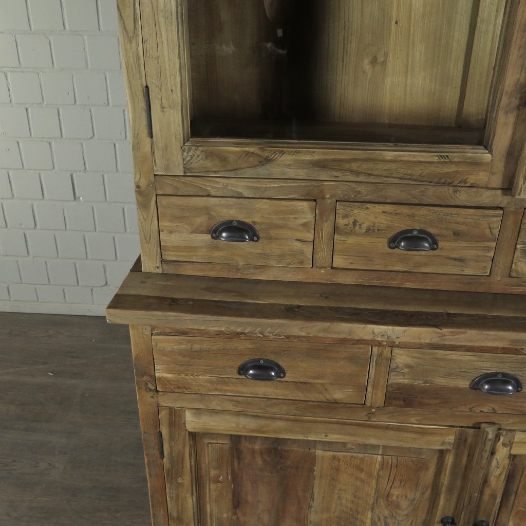 Vitrine Bücherschrank Teakholz 1,32 m