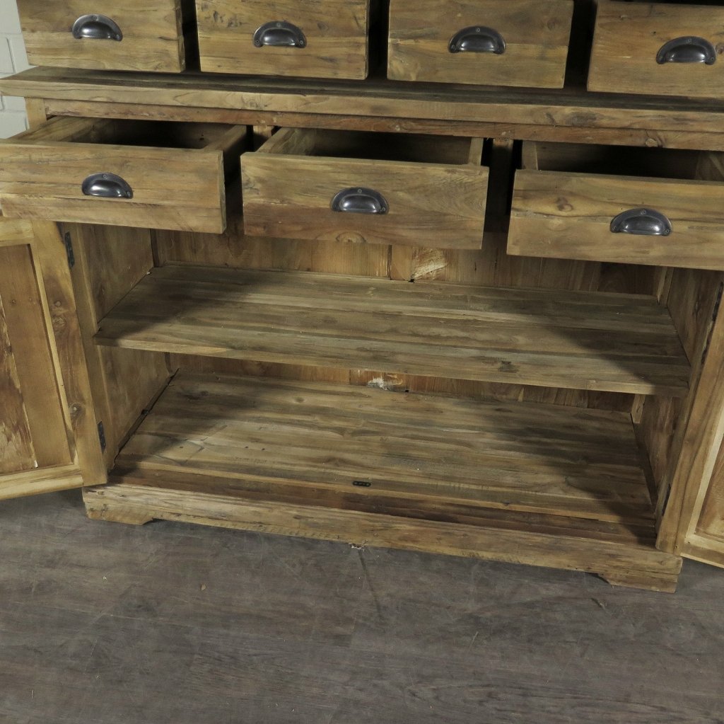 Vitrine Bücherschrank Teakholz 1,32 m