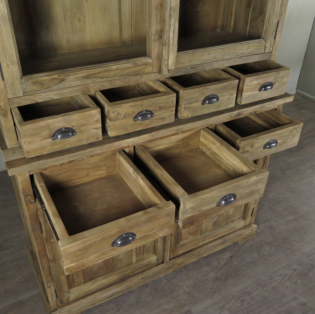 Vitrine Bücherschrank Teakholz 1,32 m