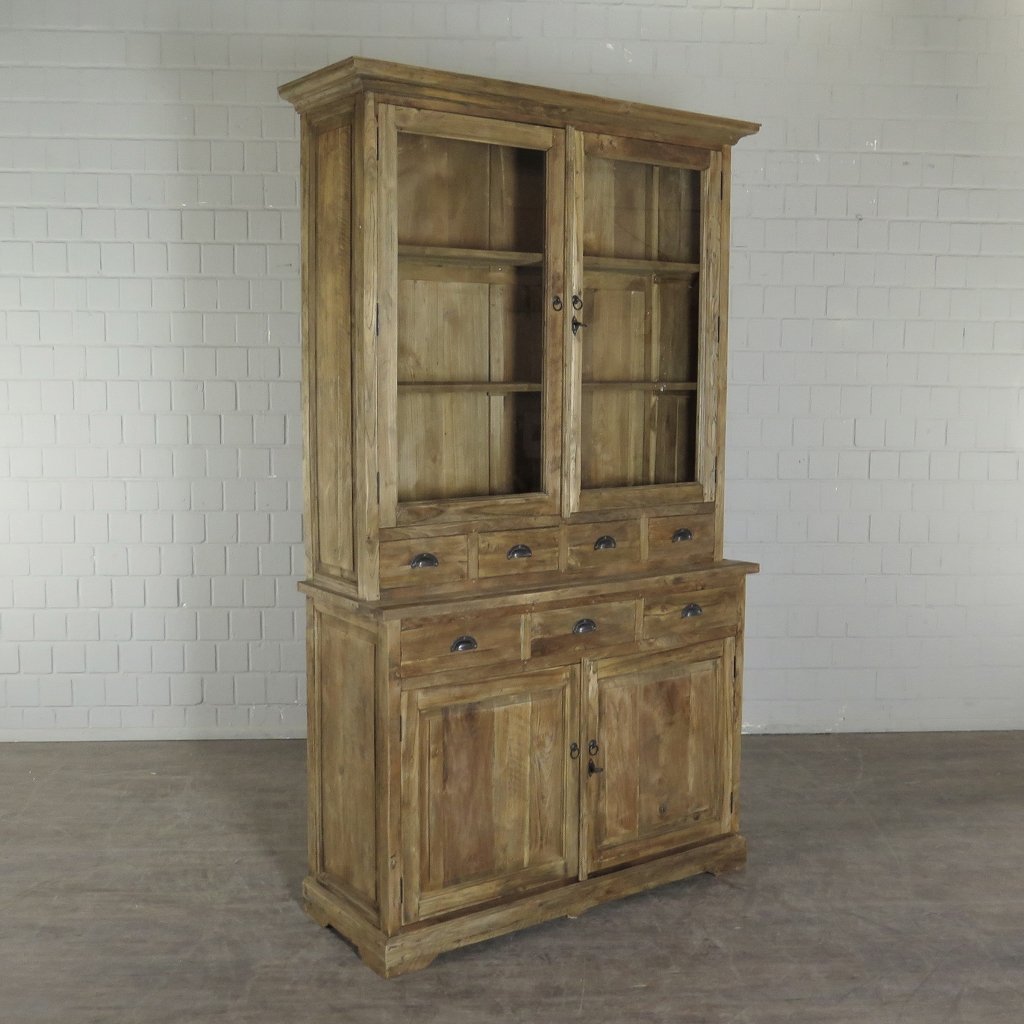 Vitrine Bücherschrank Teakholz 1,32 m