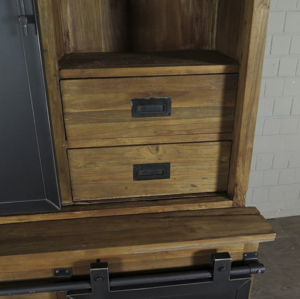 Schrank Bücherschrank Teakholz 1,12 m