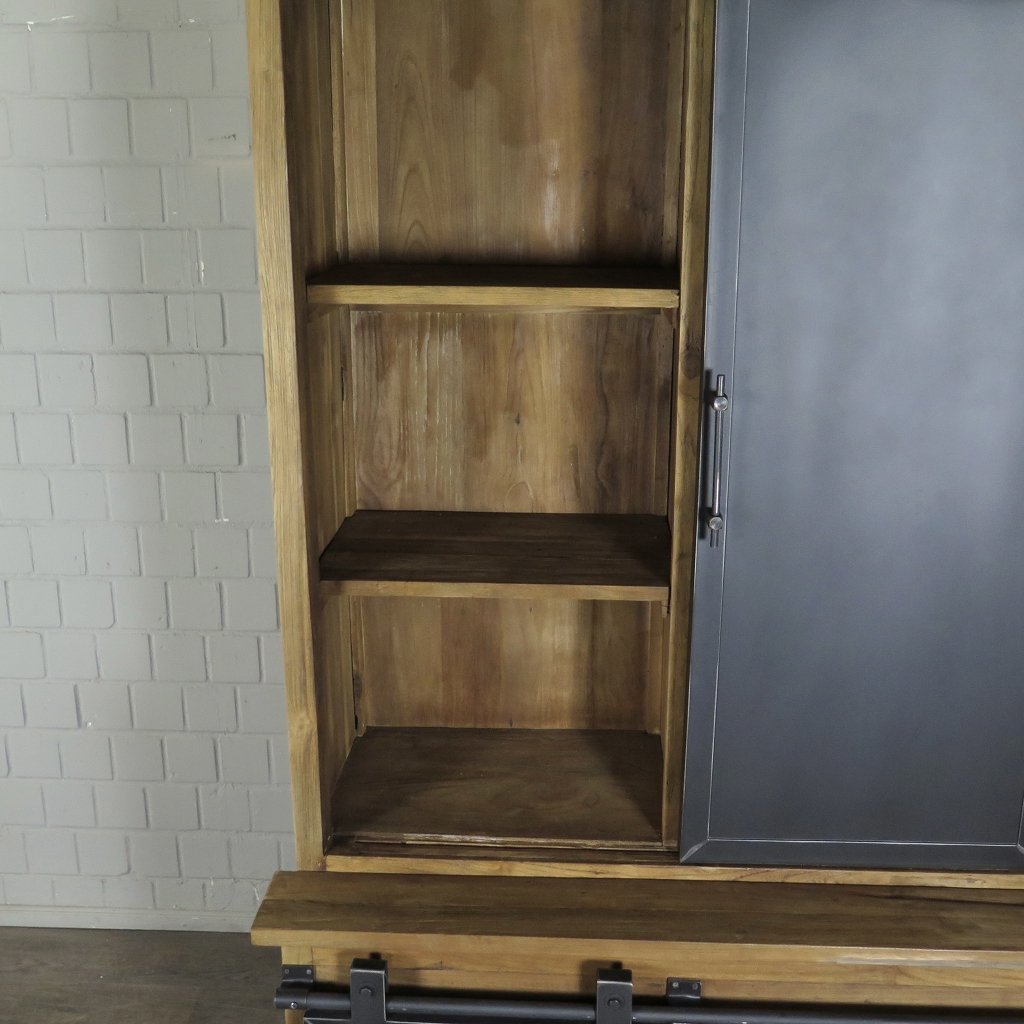 Schrank Bücherschrank Teakholz 1,12 m