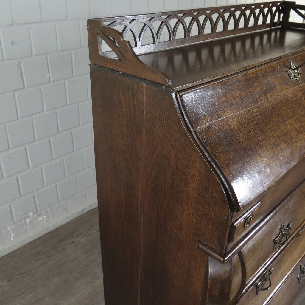 Schrägklappensekretär Schreibtisch Spät-Klassizismus 1800 Eiche