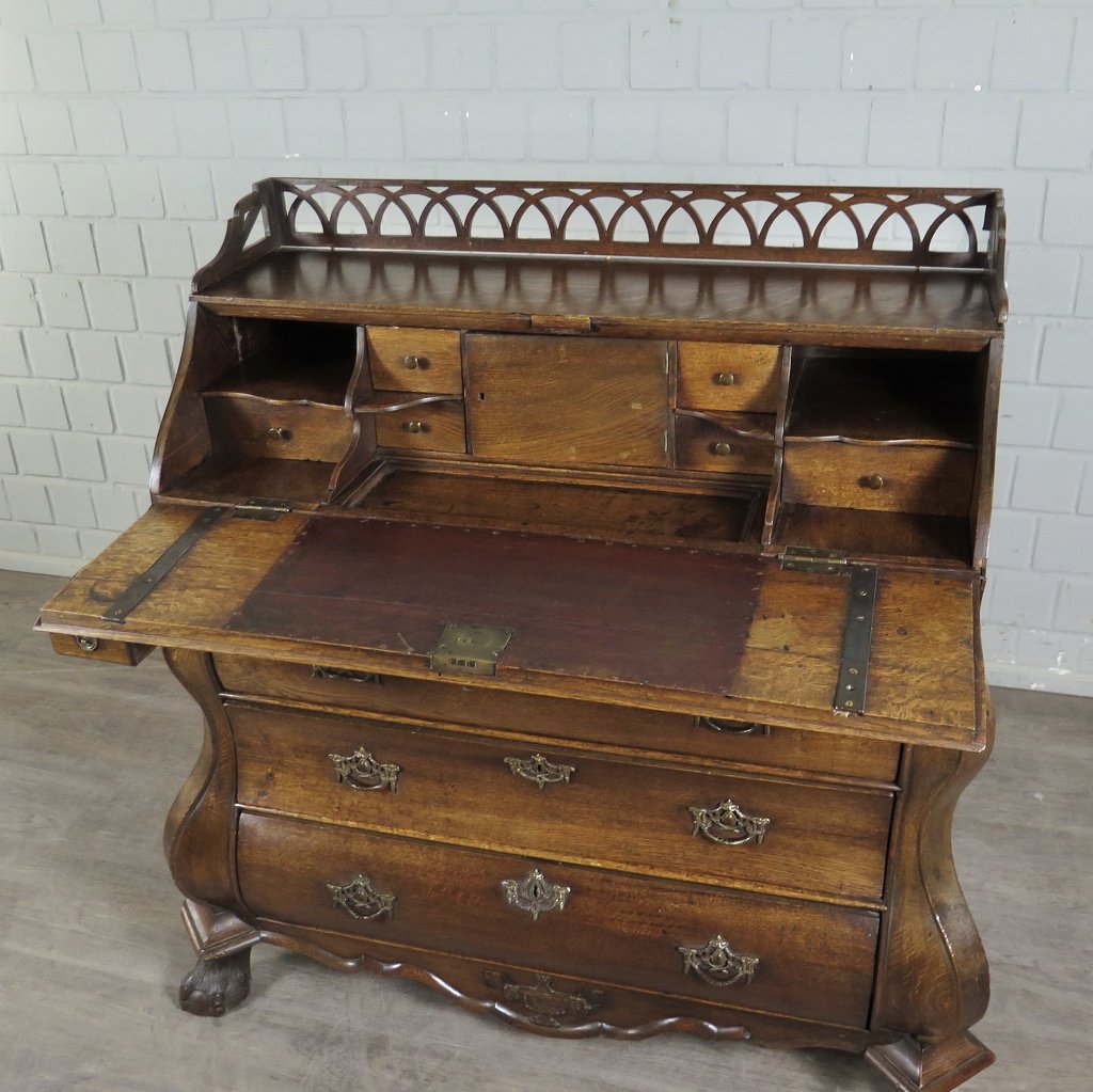 Schrägklappensekretär Schreibtisch Spät-Klassizismus 1800 Eiche