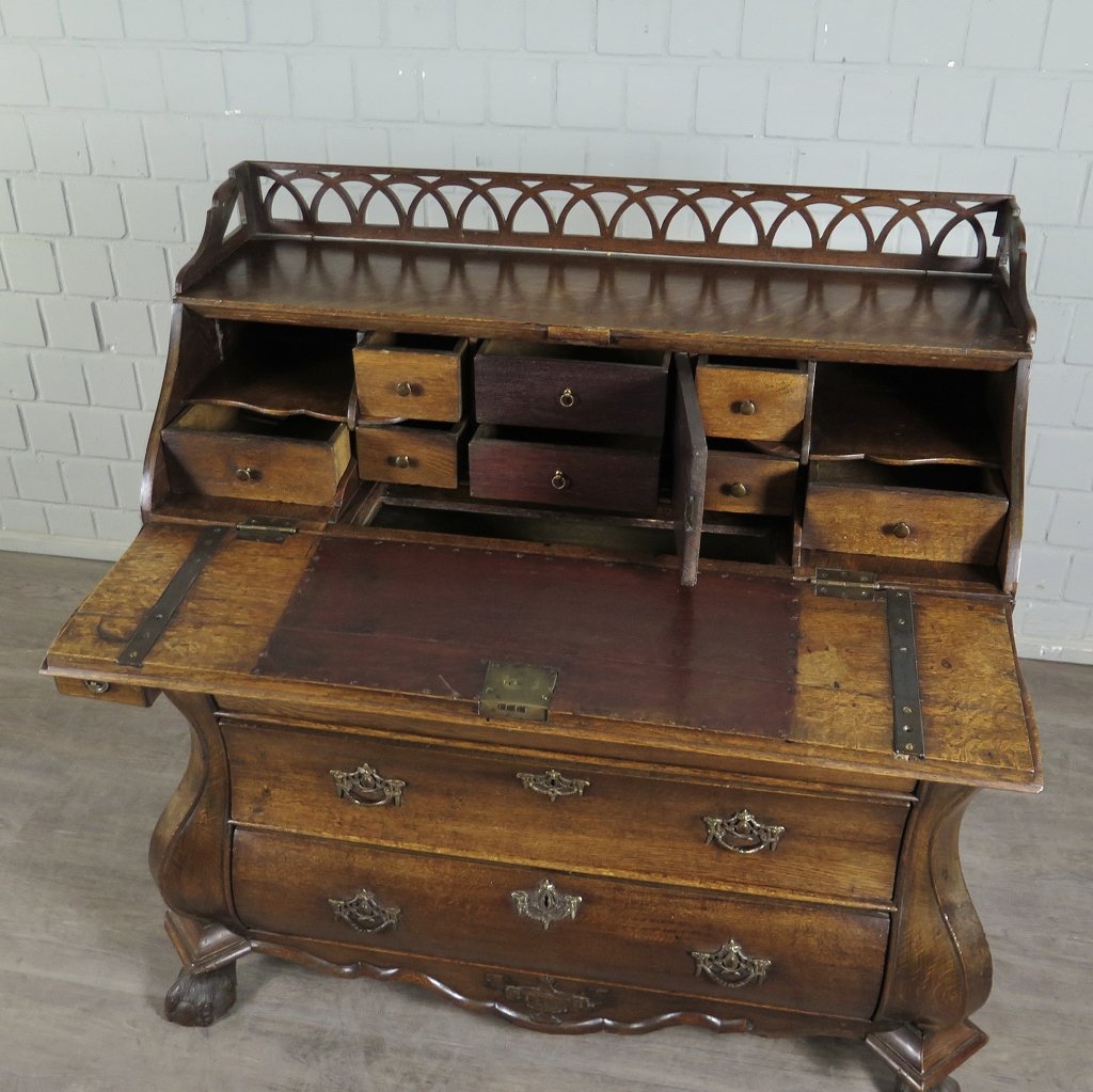 Schrägklappensekretär Schreibtisch Spät-Klassizismus 1800 Eiche