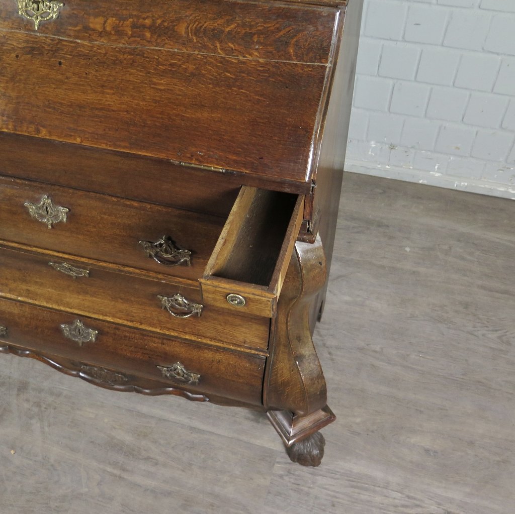 Schrägklappensekretär Schreibtisch Spät-Klassizismus 1800 Eiche