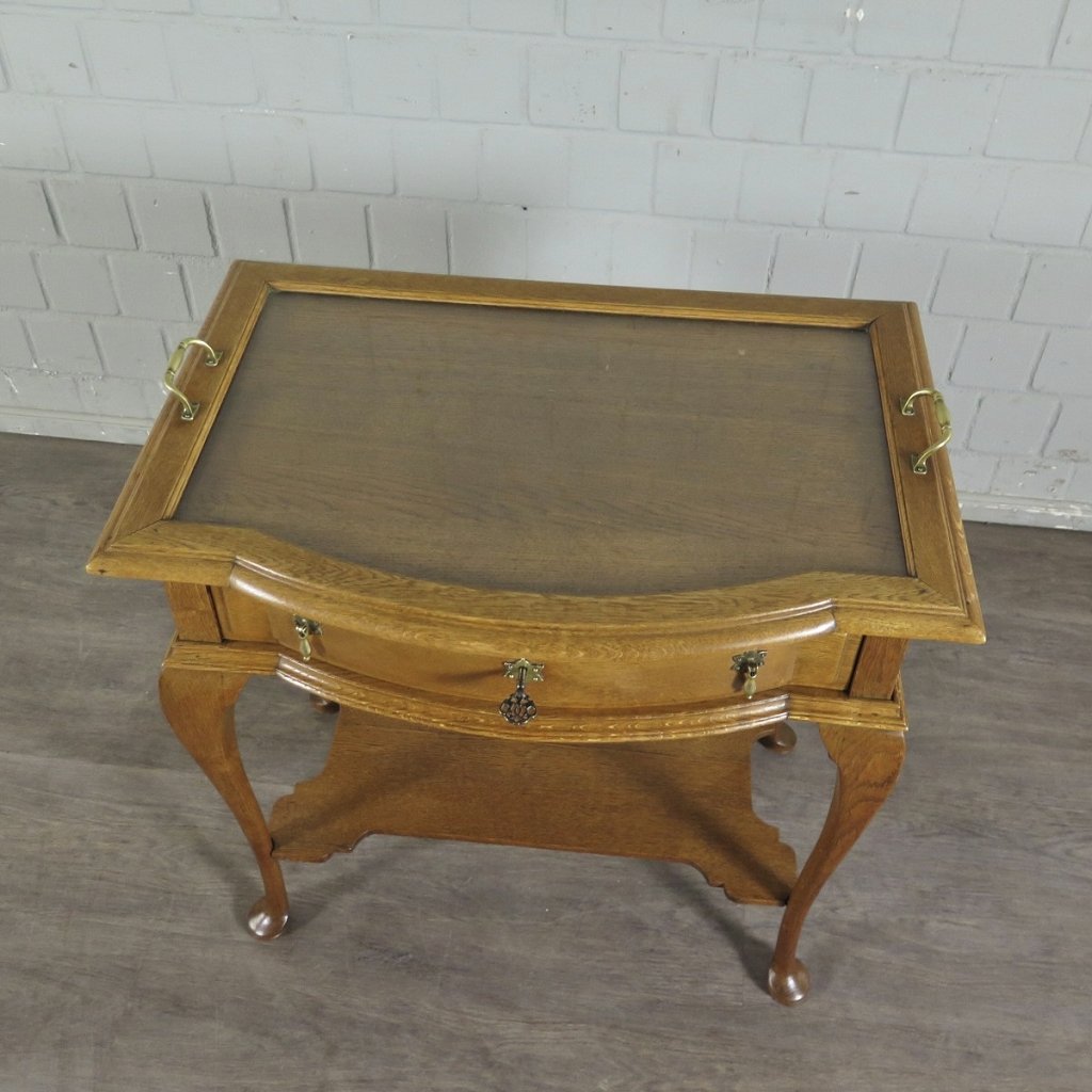 Teeschränkchen Tabletttisch Jugendstil 1900 Eiche