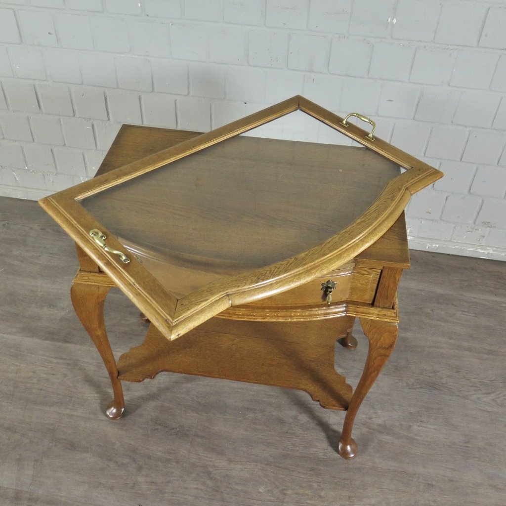 Teeschränkchen Tabletttisch Jugendstil 1900 Eiche