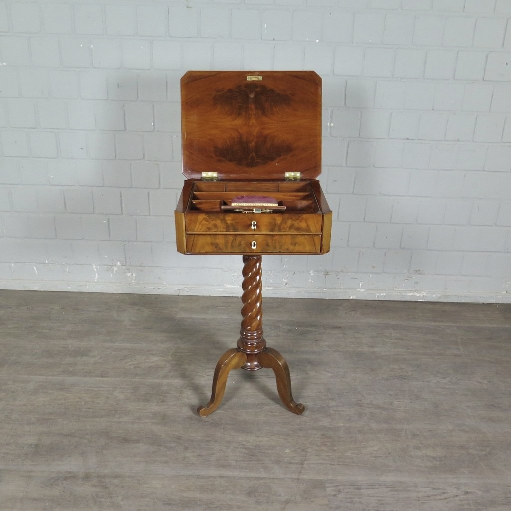 Nähtisch Biedermeier 1850 Mahagoni