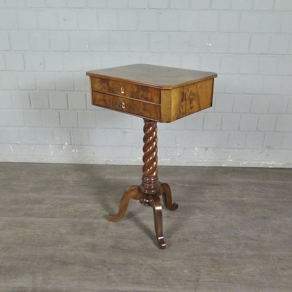 Nähtisch Biedermeier 1850 Mahagoni