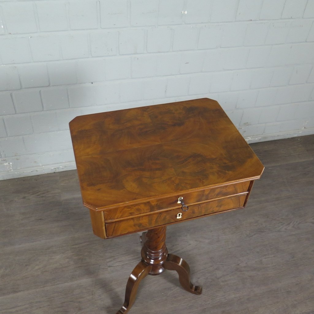 Nähtisch Biedermeier 1850 Mahagoni