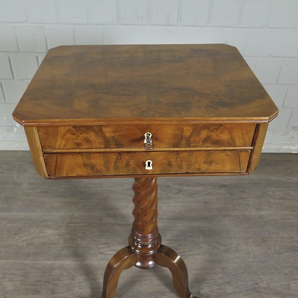 Nähtisch Biedermeier 1850 Mahagoni