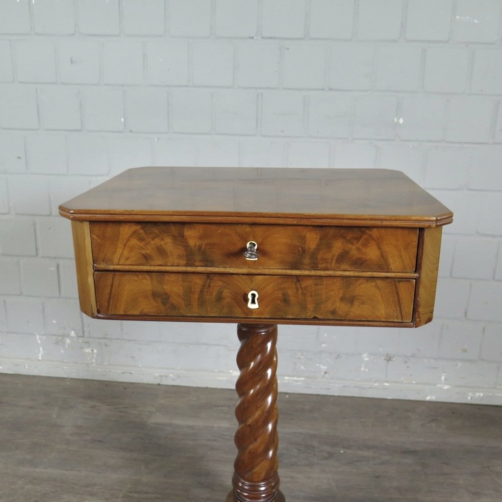 Nähtisch Biedermeier 1850 Mahagoni