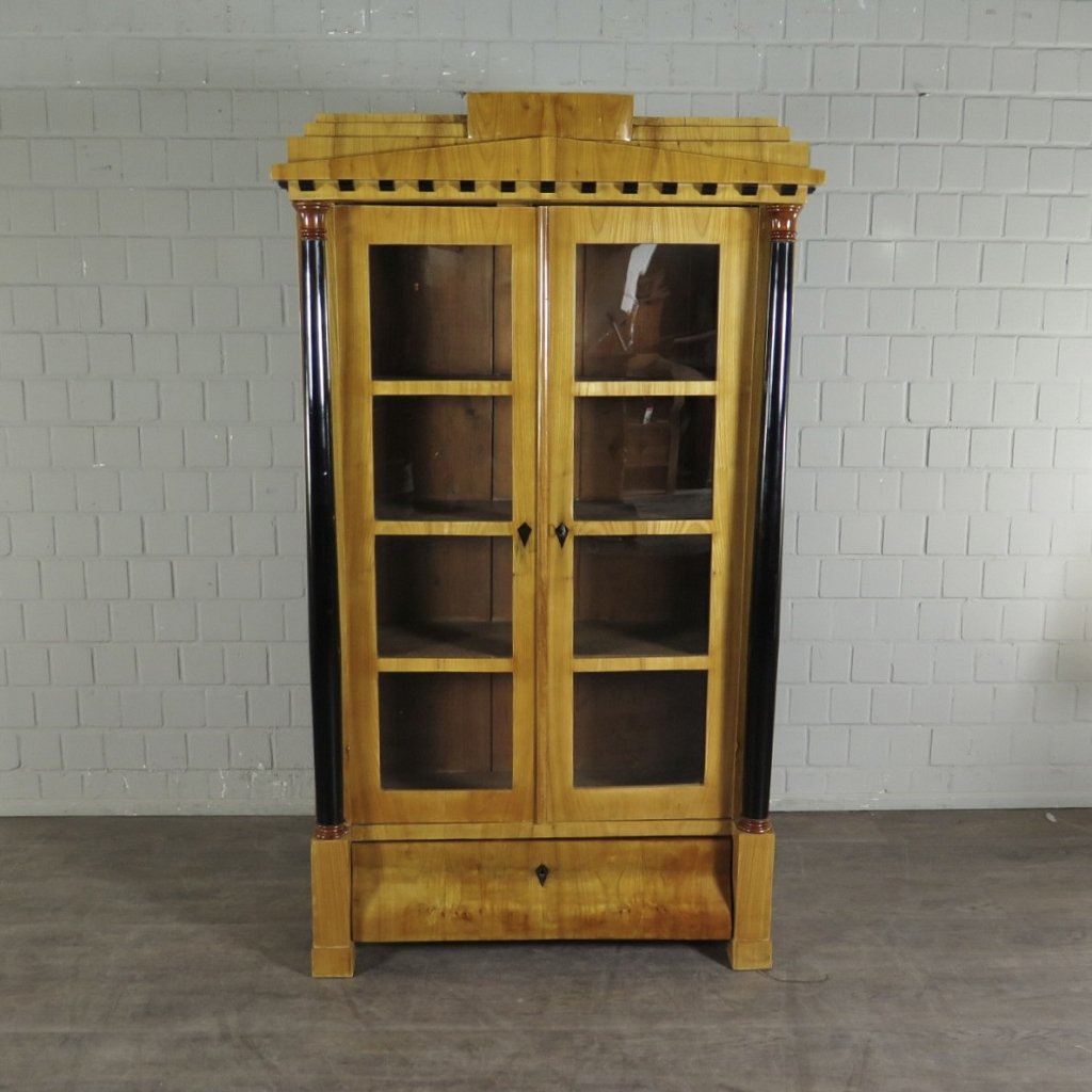 Vitrine Bücherschrank Biedermeier 1840 Kirschbaum