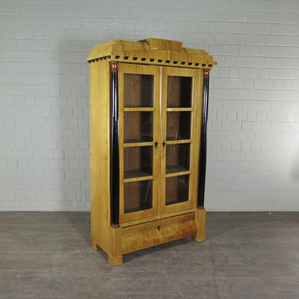 Vitrine Bücherschrank Biedermeier 1840 Kirschbaum