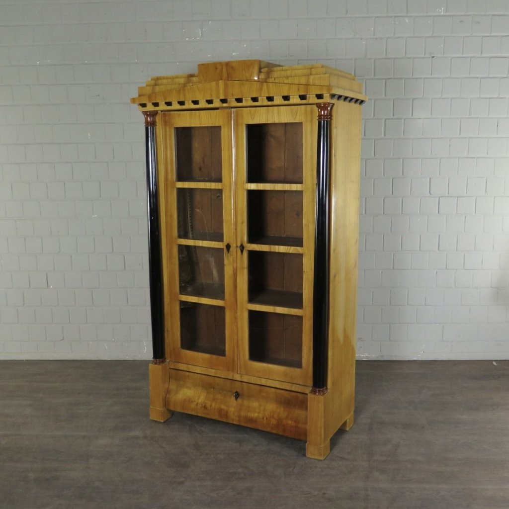 Vitrine Bücherschrank Biedermeier 1840 Kirschbaum