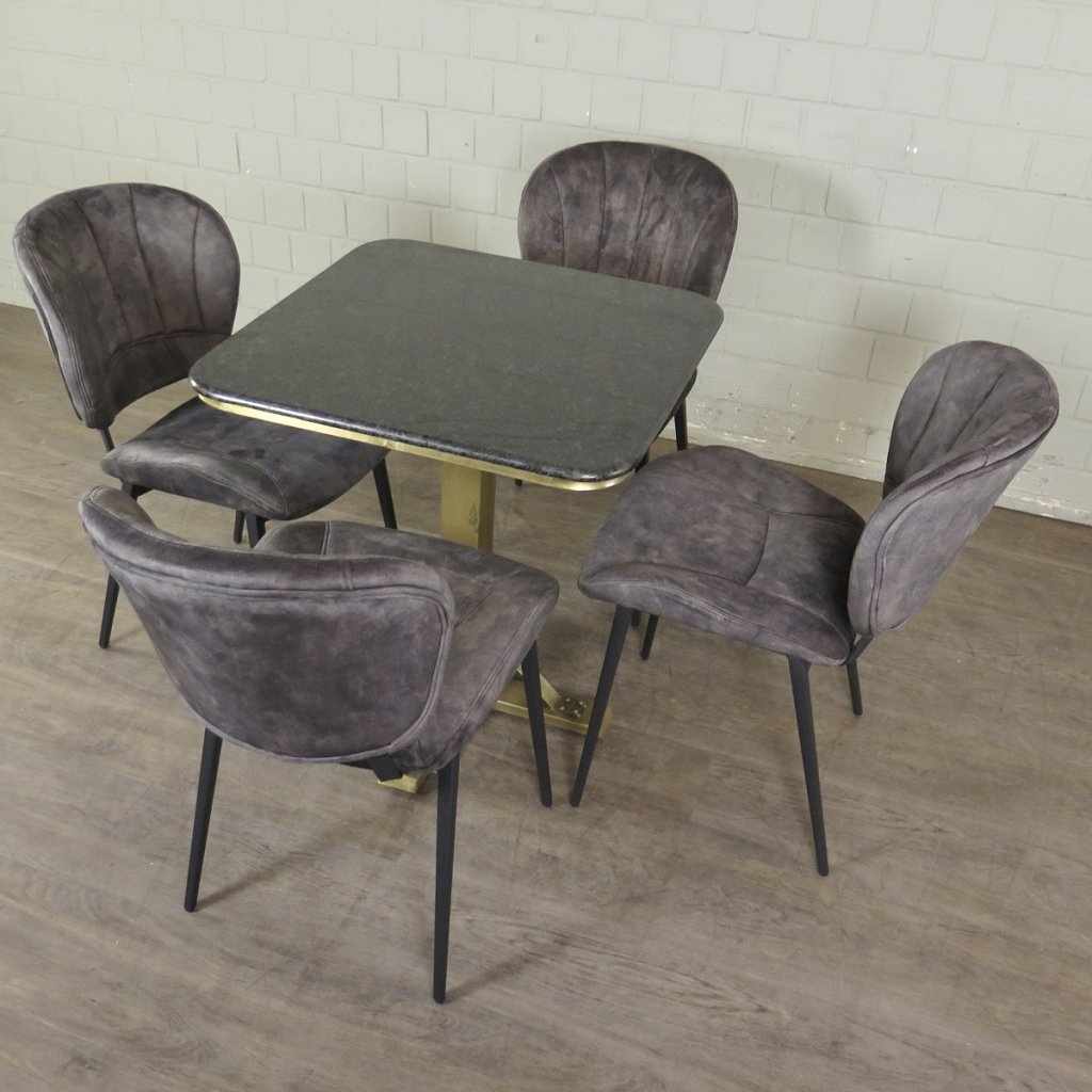 Retro Design Stuhl Esszimmerstuhl Grau Setpreis