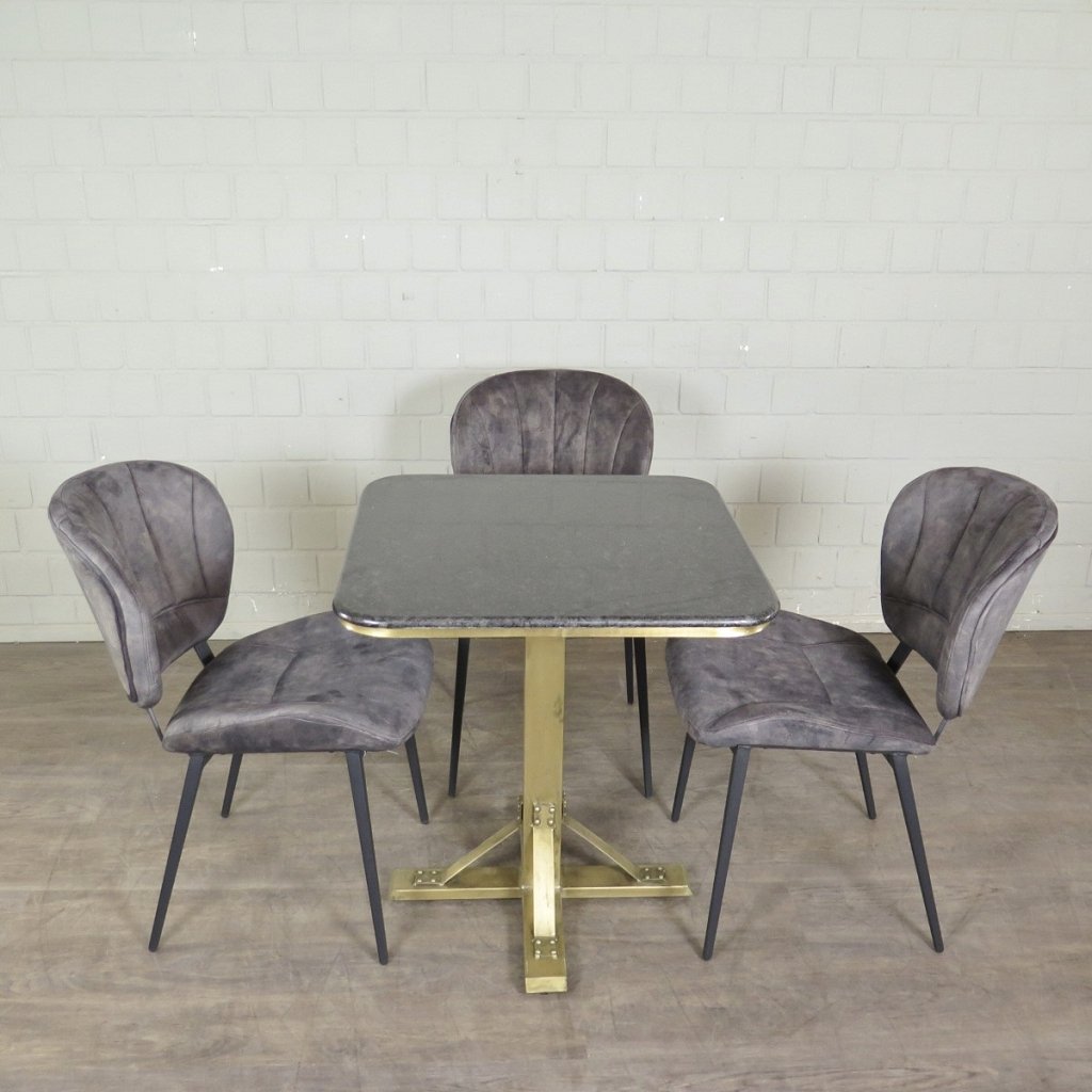 Retro Design Stuhl Esszimmerstuhl Grau Setpreis