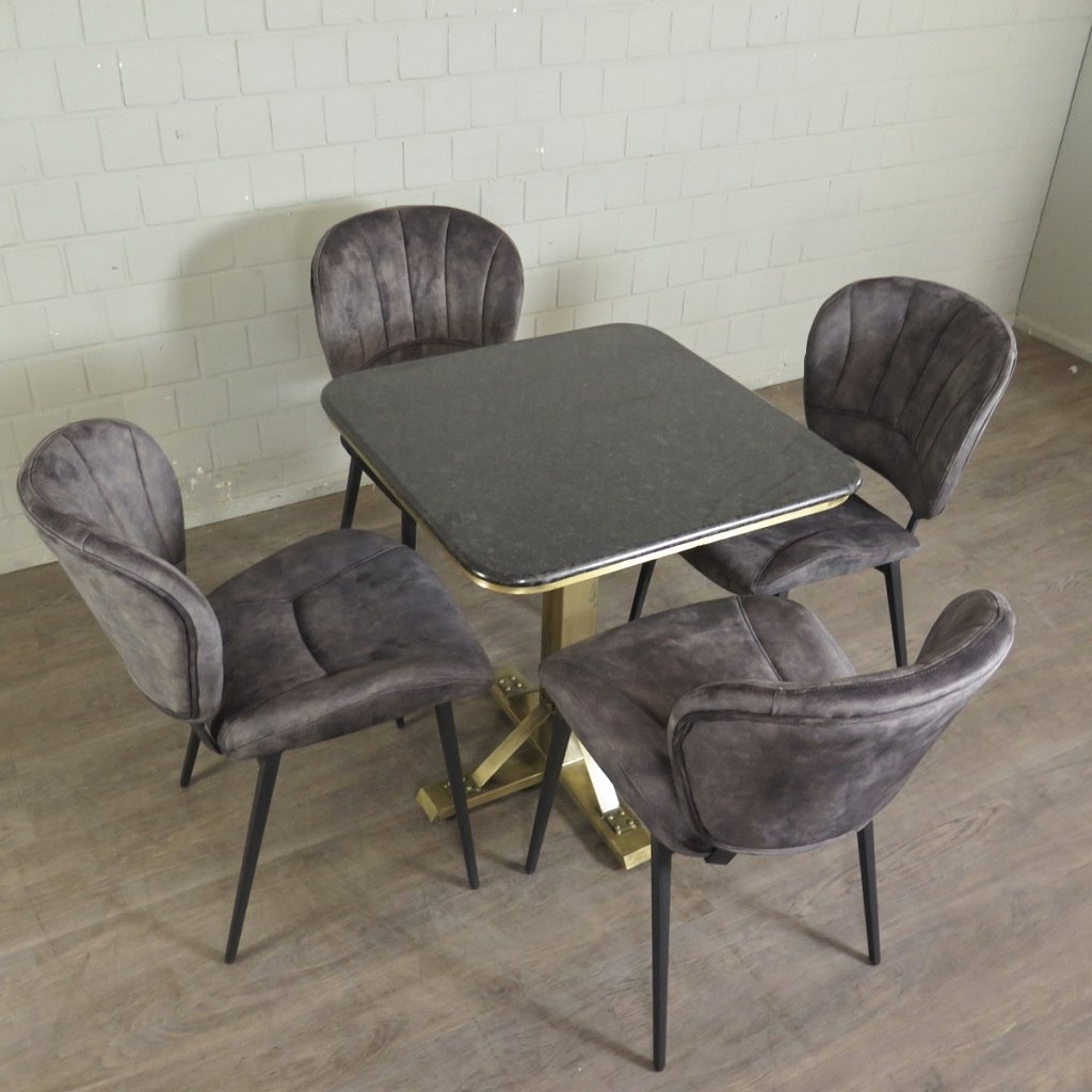 Retro Design Stuhl Esszimmerstuhl Grau Setpreis
