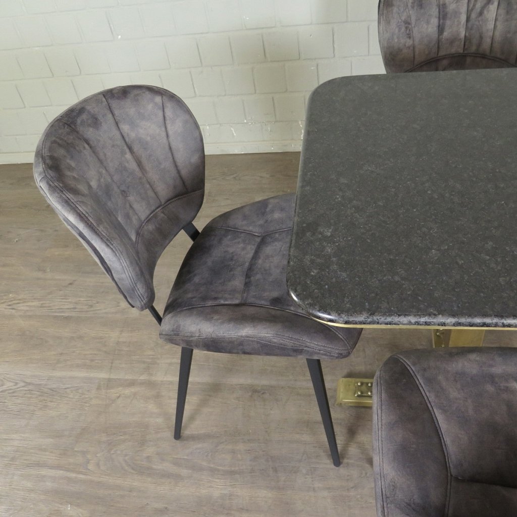 Retro Design Stuhl Esszimmerstuhl Grau Setpreis
