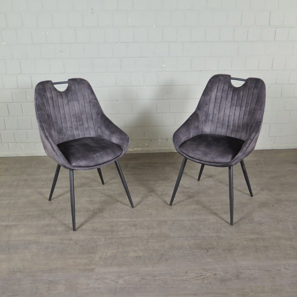 Retro Design Stuhl Esszimmerstuhl Grau Setpreis